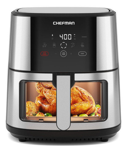 Freidora Chefman Easy-view De 8 Litros Con Ventana Y 4 Ajust