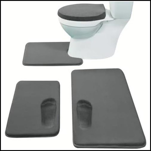 Madeals Memory Foam Bath Mat Juego De 4 Piezas Con Cubierta