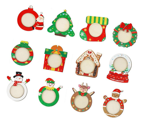12 Adornos Navideños Para Marcos De Fotos, Decoración Para