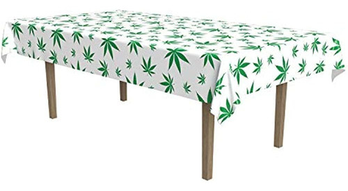 Mantel De Hoja De Helecho Tropical Beistle, 54  X 108 , Blan