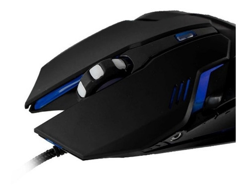 Mouse Gamer Arbor 2400 Dpi Com Led Azul Ideal Para Jogos Pc Cor Preto