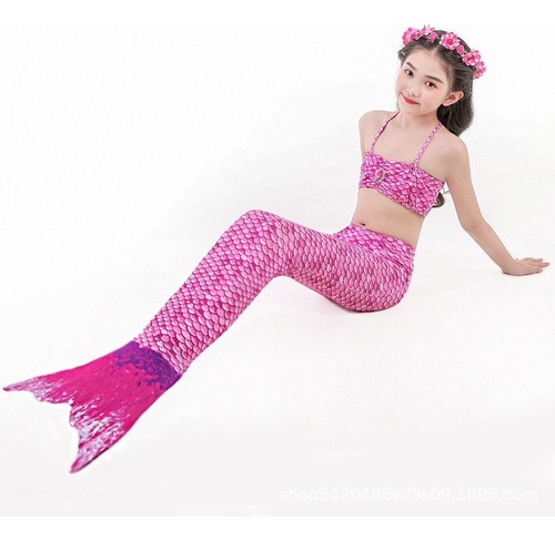 Bikini De Cola De Sirena De 3 Piezas For Niños