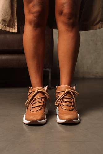 Zapatillas Mujer Urbanas Cuero Suela Goma Botas Moda Karol