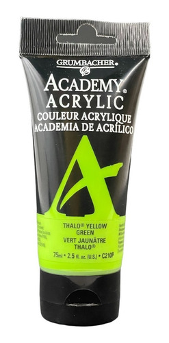 Imagen 1 de 2 de Acrílico Grumbacher Amarillo Verdoso Phtalo De 75 Ml.