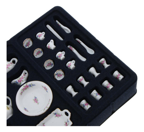De Té De Para Comedor De 40 Piezas, Taza 1/12, Miniatura De