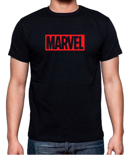 Remera Marvel Comics Logo Cine Series Algodon