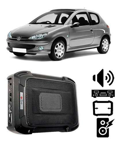 Caixa De Som Peugeot 207 2006 A 2014 350w Rms Amplificada