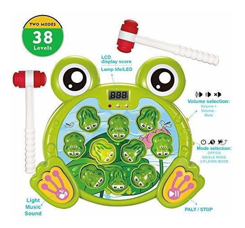 Juego Interactivo De Golpear Al Sapo Color Verde Plastico