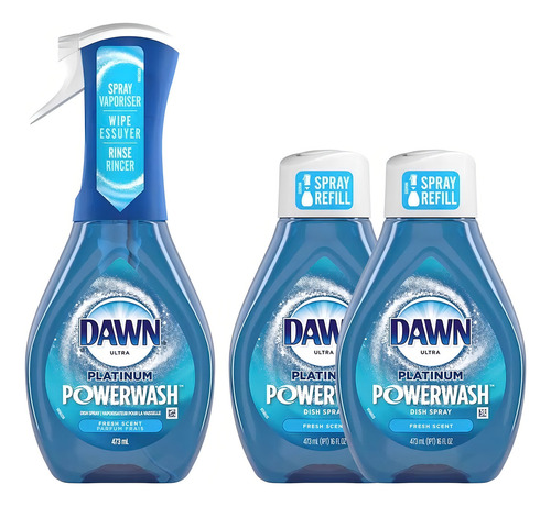 Dawn Ultra Platinum Powerwash 1 Spray + 2 Repuestos 473 Ml