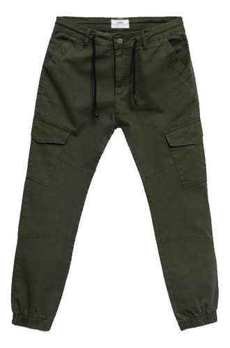 Imagen 5 de 10 de Pantalon Cargo Jogger Verde Negro Hombre The Big Shop