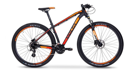 Mountain bike Volta RAZZ R29 M 24v frenos de disco hidráulico cambios Microshift color negro/rojo/naranja  