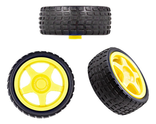 2pcs Llantas Amarillas Para Motor Reductor Ruedas Robotica
