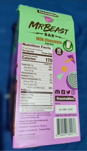 Mr Beast Feastables Milk Chocolate 60g