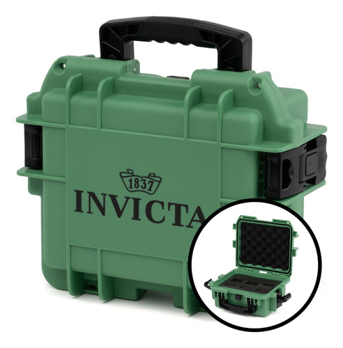 Estuche De Impacto Invicta /dc3/ltgrn  / 3 Slot Light  Verde