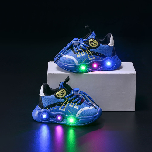 Zapatos Con Iluminación Led Para Niños, Color Verde, Talla 2