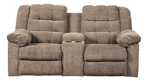 Benjara Sofa Biplaza Reclinable Tapizado De Poliester Con Co