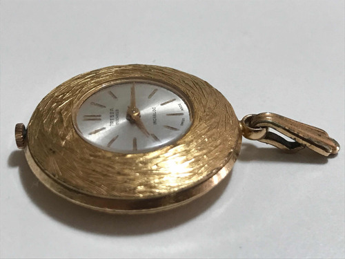 Reloj Colgante Tressa Suizo 17 Jewels Cuerda Bañado Oro 18k (Usado)
