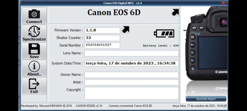 Câmera Canon Eos 6d Full Frame Com 32 Cliques Acompanha Case (Usado)