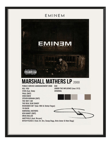 Cuadro Eminem Marshall Mathers Lp C/ Firma