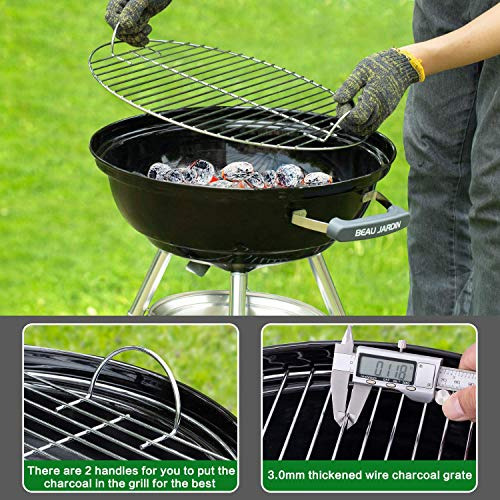 Parrilla De Carbón Beau Jardin Premium De 18 Pulgadas Para C