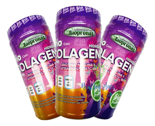 Colageno Biopronat 700gr X 3 Frascos - L a $1