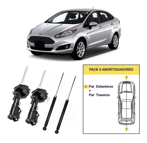 Kit 4 Amortiguadores Ford Fiesta 2010/2016 Del+tras