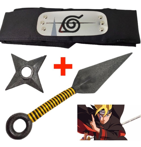 Naruto Banda Boruto + Kunai + Shuriken Disfraz Cosplay Ninja