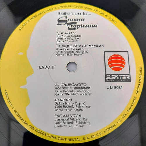 Sonora Tropicana - Baila Con La... Lp (Usado)
