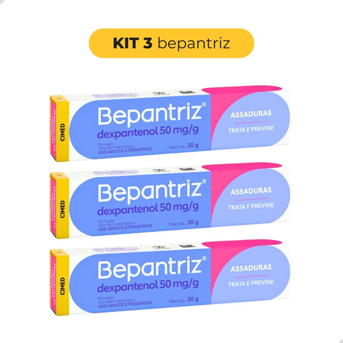 Kit Cuidado Tatuagem Bepantriz Pomada 30g Com 3 Unidades