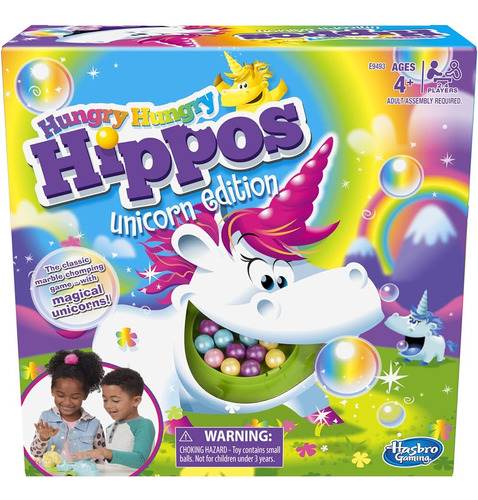 Hasbro Gaming Hungry Hippos Unicorn Edition Juego De Mesa/pr