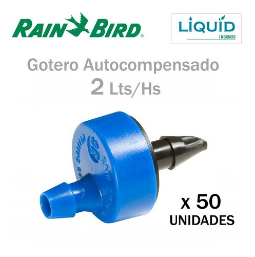 Gotero 2 Lts/hs Autocompensado Rain Bird (50 Un.) Huerta