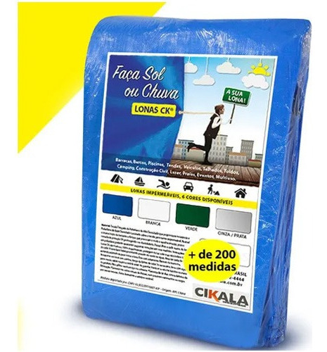 Lona Plástica Multiuso Reforçada Caminhão 4x3 Mt - 4 Cores Cor Azul