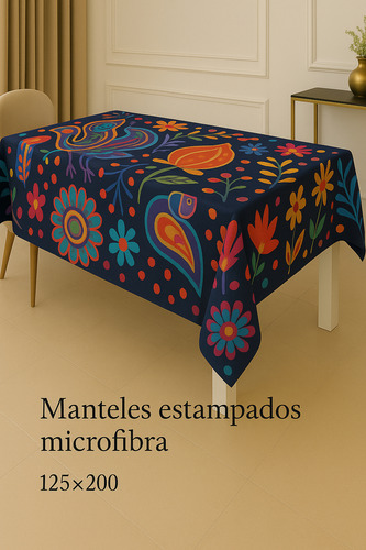 Mantel Rectangular Estampado 125x200 Cm Mándalas Multicolor