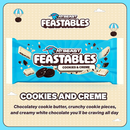 Feastables Mr. Beast Barra De Chocolate Cookies & Cream 60g