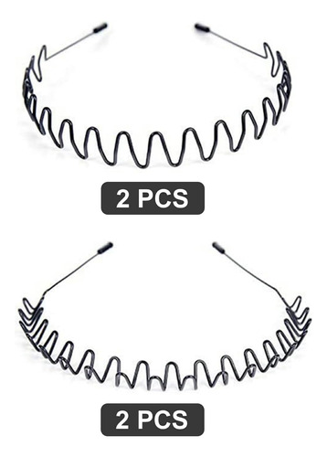 4 Pcs Diadema Hombre Diademas De Metal Onduladas Con