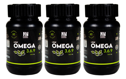 Natural Nutrition Kit X3 Omega 3 6 9 Sport Suplemento 60c 