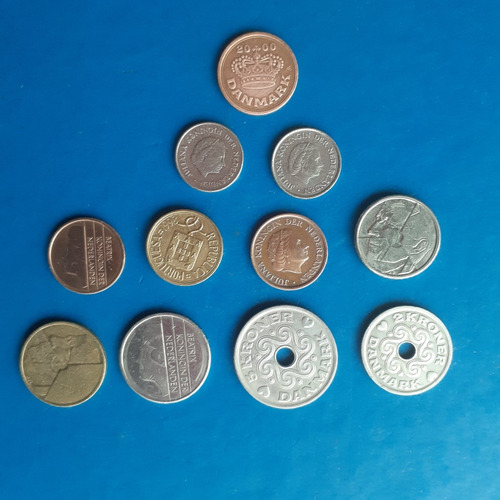 Monedas Dinamarca 2 Y 5 Kroner/holanda/belgica X 11 Un 
