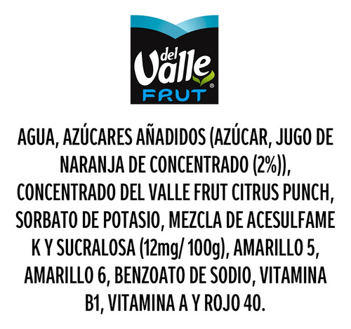 Valle Frut Ponche CĂtrico 600ml 12 Pack