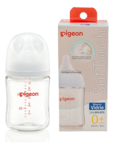 Pigeon Mamadera Vidrio Boca Ancha 160 Ml