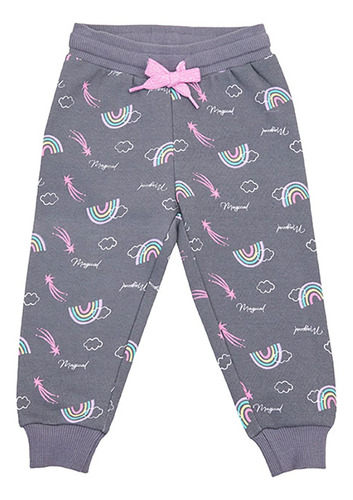 Pantalón De Buzo Bebe Print I Gris Corona