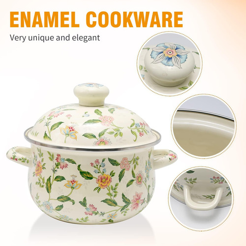 Vikksaer 2.8 Qt Pot De Fuego Similedónimo De Esmalte Vintage