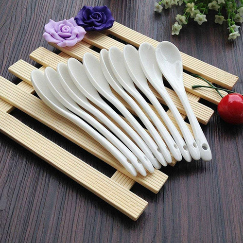 20 Cucharas Para Huevos De Porcelana Blanca, Cucharas De Cer