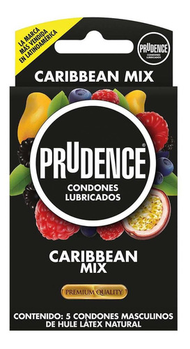 Condones De Látex Prudence Sabor Y Aroma Caribbean 5 Condones