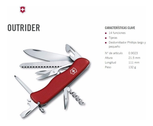 Navaja Victorinox Outrider 14 Servicios 100% Original Suiza