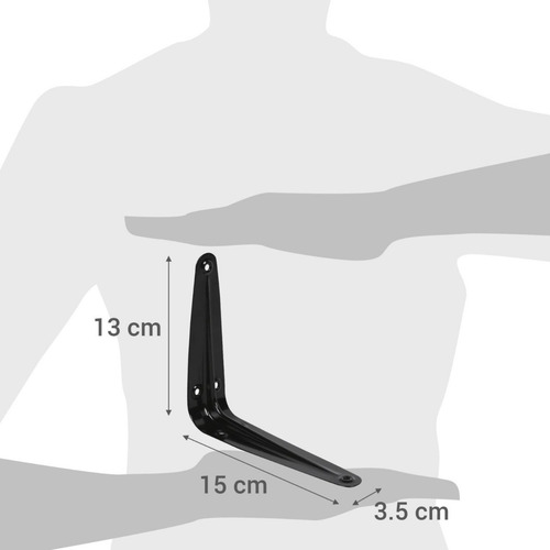 Soporte Escuadra Para Repisa Metal 13x15 Cm Negro Afj