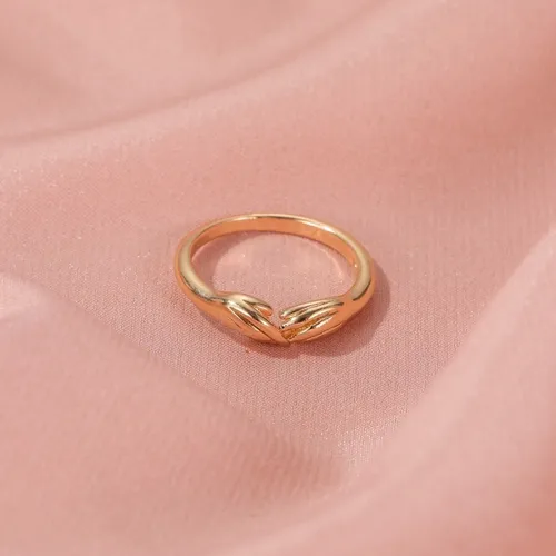 Anillo Acero Inoxidable Pareja Manos Entrelazadas Chapa Oro