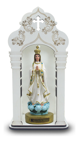 Capela 34 Cm Com Imagem De Nossa Senhora De Fátima