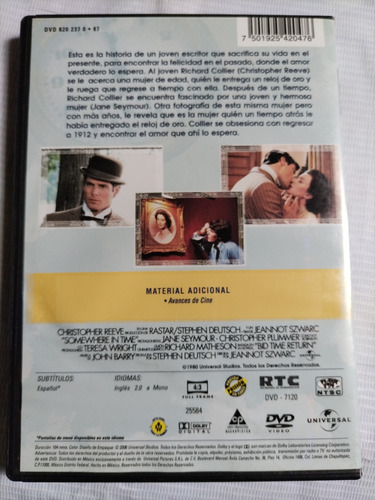 Somewhere In Time Pide Al Tiempo Que Vuelva Pelicula Dvd (Usado)