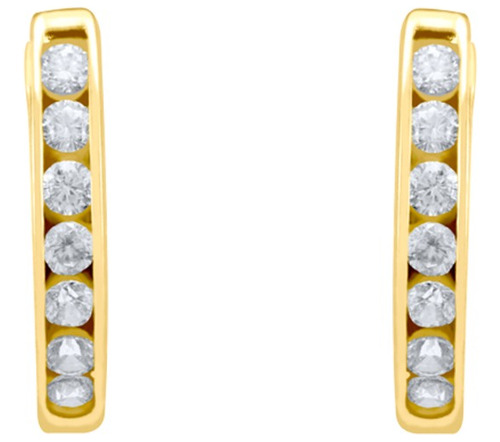 Arracadas De Oro Amarillo 14k Con Zirconias