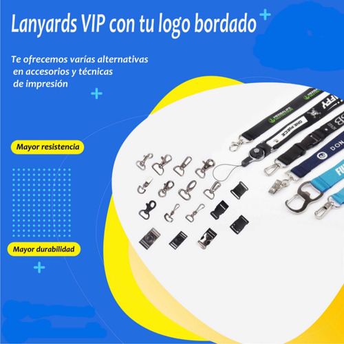 Imagen 5 de 7 de Lanyards Cintas Personalizadas Porta Carnet Llavero Bordada